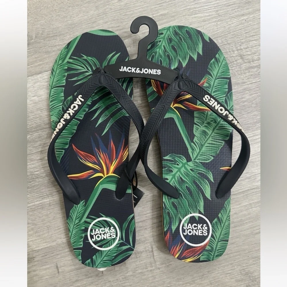 Jack & Jones Leaf Pattern Flip Flops Jack & jones Navy Blazer  Size 11-12. NWT